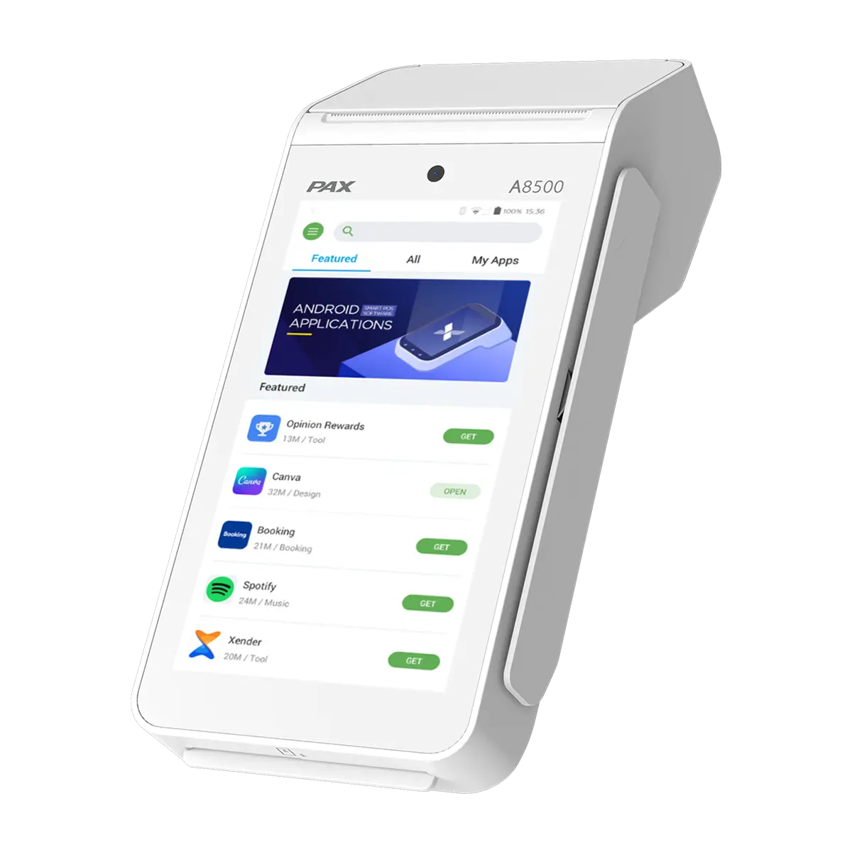 Terminal de paiement PAX A8500 avec MAXSTOPE - PAXSTORE