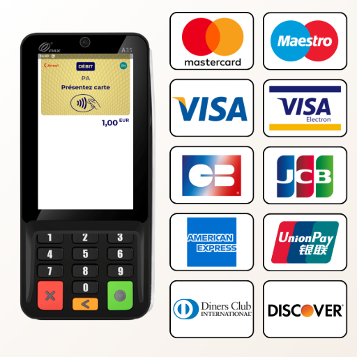 pinpad pax a35 cartes de paiement compatibles