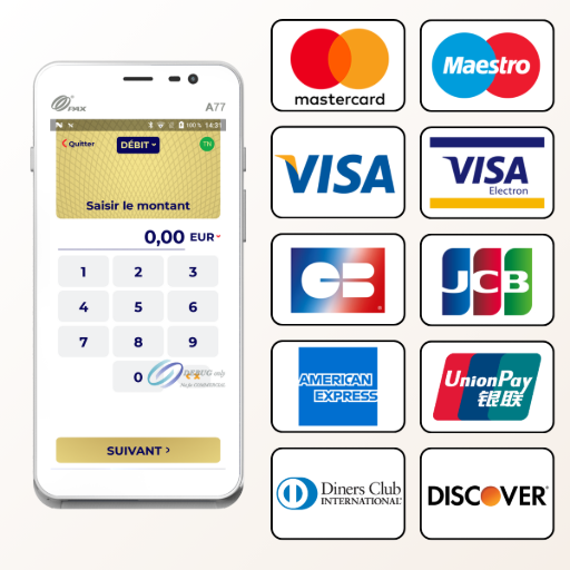 tpe pax a77 cartes de paiement compatibles