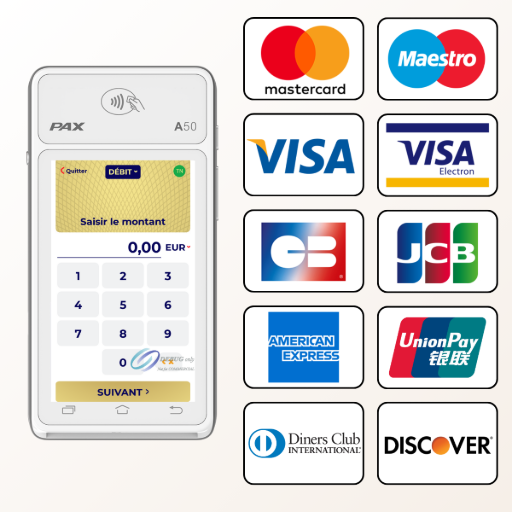 tpe pax a50 cartes de paiement compatibles