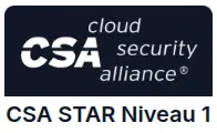 Logo de la certification CSA STAR Niveau 1 (Cloud Security Alliance)