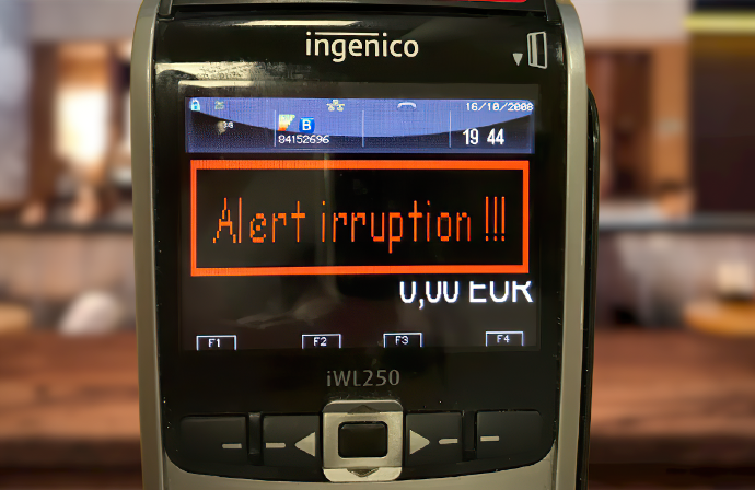 TPE Ingenico avec Message Alert Irruption