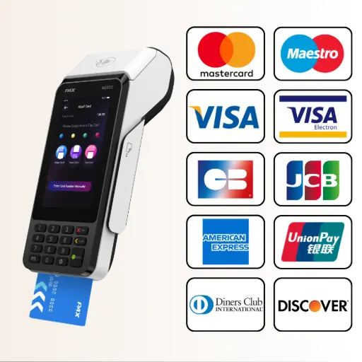 TPE mobile PAX A8900 compatible cartes à puce CB, Visa, Mastercard et American Express