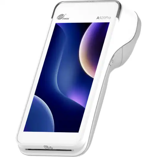 Cette image met en lumière les caractéristiques innovantes qui positionnent le PAX A920 Pro comme un terminal de paiement mobile haut de gamme. Véritable outil polyvalent, il est bien plus qu'un simple TPE. Animé par le système PayDroid sous Android 10, il offre une expérience fluide sur son grand écran tactile HD de 5,5 pouces. Sa force réside dans ses multiples fonctionnalités intégrées : il embarque une imprimante thermique rapide, un scanner professionnel et une caméra de 5 MP, vous permettant de gérer les paiements, la prise de commande, l'inventaire ou la fidélisation depuis un seul appareil. Sa connectivité avancée (4G, Wi-Fi, Bluetooth) garantit des transactions rapides où que vous soyez, et sa certification de sécurité PCI PTS v6 assure une protection maximale des données.