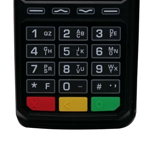 Ingenico Desk 1700 : Clavier physique inclusif avec repères tactiles et rétroéclairage pour personnes malvoyantes.