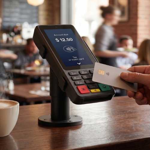Paiement par carte avec le pinpad Castles S1P2 en mode semi-intégré dans un restaurant