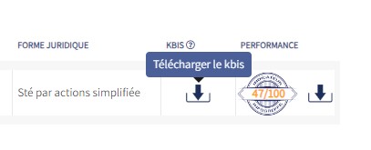 Capture de MonIdenum pour télécharger son Kbis gratuitement