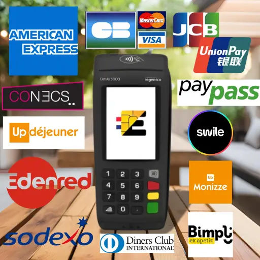 terminal de paiement Ingenico desk 5000 accepte tous les modes de paiement CB, Visa, Mastercard, ainsi que de très nombreuses autres cartes privatives terminal de paiement Ingenico desk 5000 accepte tous les modes de paiement CB, Visa, Mastercard, ainsi que de très nombreuses autres cartes privatives