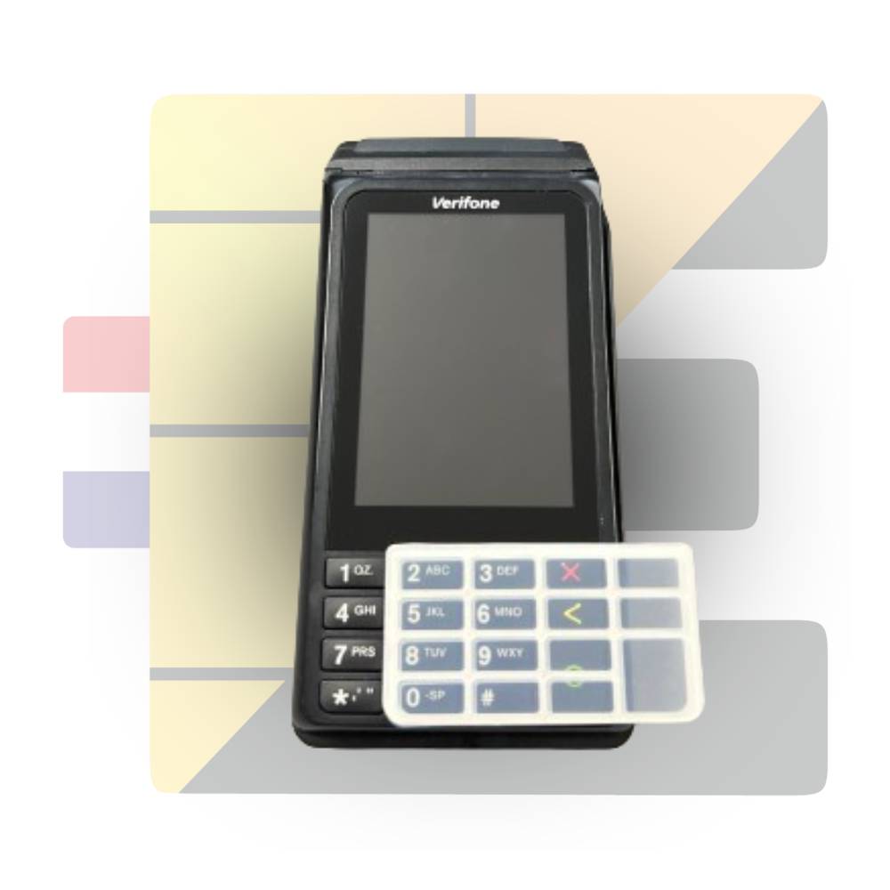 Protection clavier et écran élastomère antimicrobienne Verifone v240m