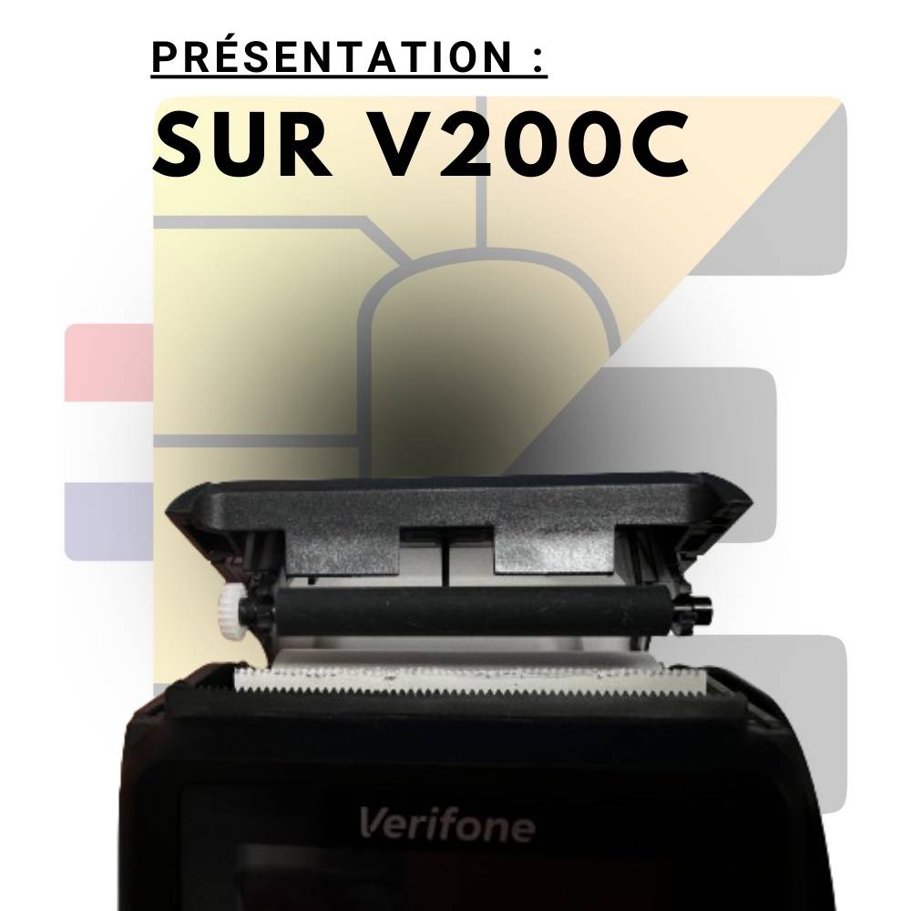 Axe d'entrainement papier sur terminal de paiement Verifone V200c