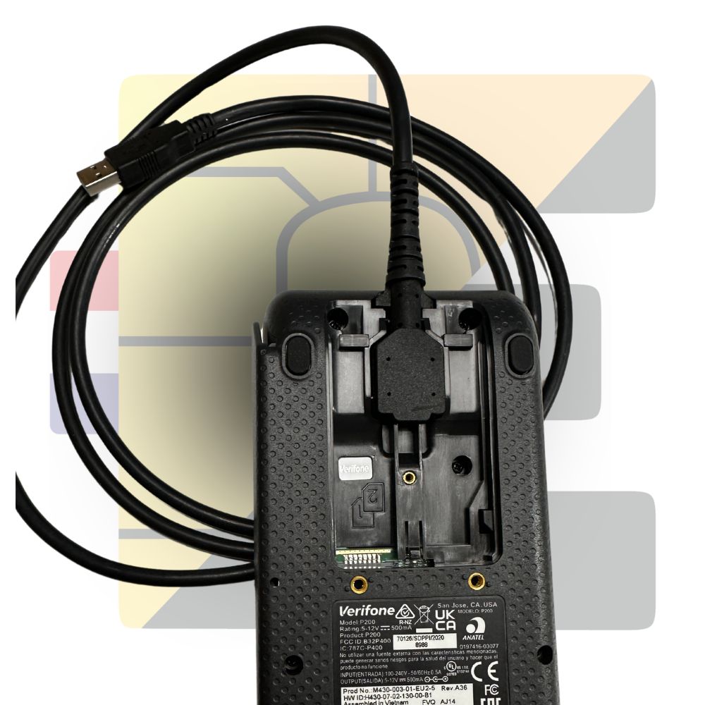 Cable dans liaison pinpad dans le lecteur Verifone p200