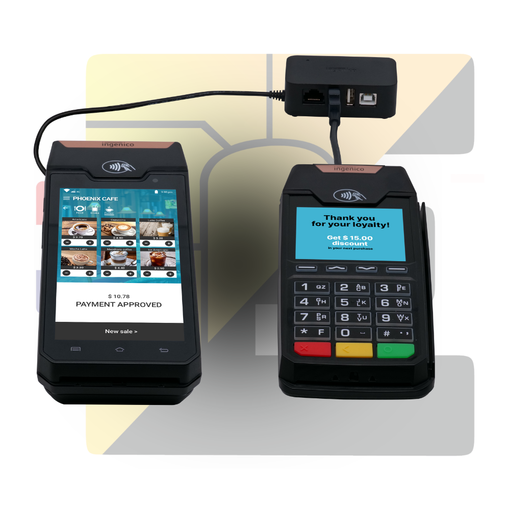 PINpad Ingenico Desk 1700 avec Ingenico DX4000 tpe fixe