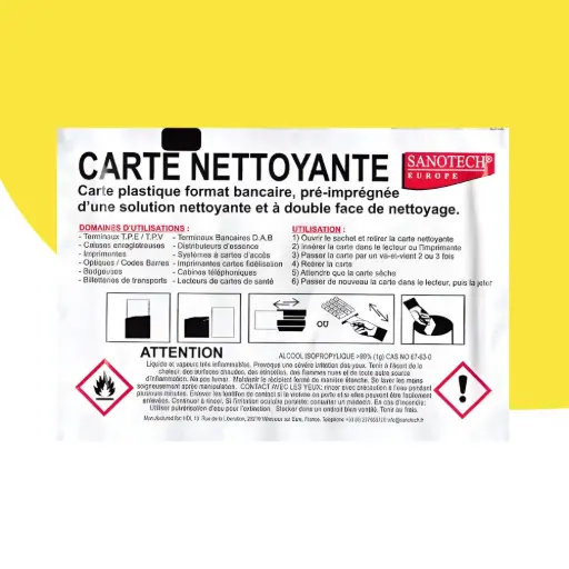 Carte nettoyante pré-imprégnée pour TPE
