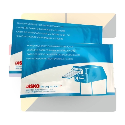 Billet nettoyant pré-imprégnée pour automates et accepteurs